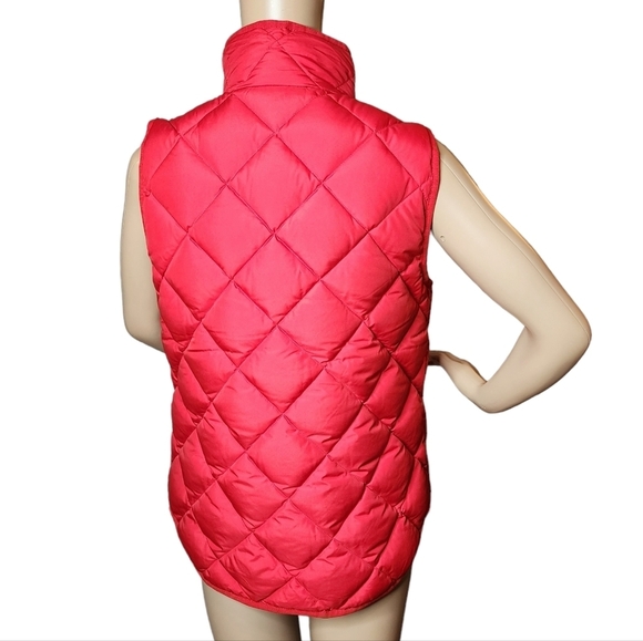 J. CREW down/feathers red puffer quilted zip vest. Size small - Picture 5 of 16